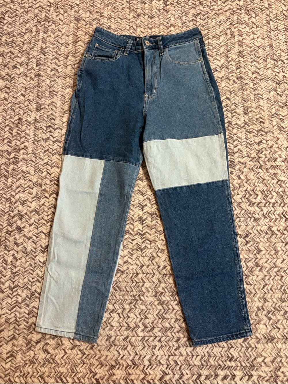 Hollister Two-Tone Patchwork Denim Ankle Jeans